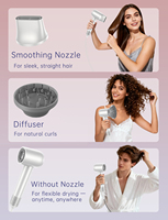 Sèche-cheveux ionique haute vitesse, 500 millions d'ions négatifs, professionnel, faible bruit, séchage rapide, fixation murale pour la maison et le salon
