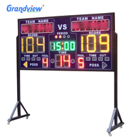 Papan Skor Olahraga Elektronik LED Kustom dengan Pengontrol Timer untuk Kompetisi Bola Basket dan Sepak Bola di Stadion