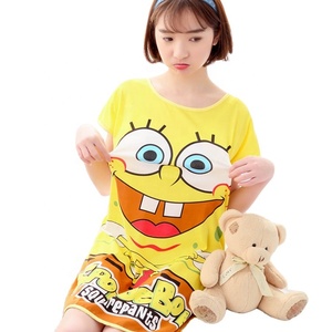 ชุดเดรสใส่กลางคืนสำหรับผู้หญิงชุดใส่ในบ้านผ้าบางนุ่มเซ็กซี่ชุดนอนลายการ์ตูนสำหรับใส่ในบ้าน - Product Image 1