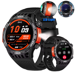 สมาร์ทวอทช์สำหรับผู้ชาย, นาฬิกาอัจฉริยะแนวสปอร์ต <span class=keywords><strong>HT22</strong></span>หน้าจอใหญ่ความละเอียด1.46นิ้วความชัด450mAh แบตเตอรี่ BT เข็มทิศการโทรกลางแจ้งสำหรับผู้ชาย - Product Image 1