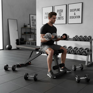 <span class=keywords><strong>Banc</strong></span> de musculation pliable et réglable pour usage domestique avec fonctions d'entraînement abdominal et de press à la poitrine pour la musculation unisexe - Product Image 6