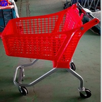 Chariot de courses pliable Jiayuan en plastique zingué, 100 % matière vierge durable, roues en PU de 5 pouces, logo personnalisé, multicolores, pour supermarchés