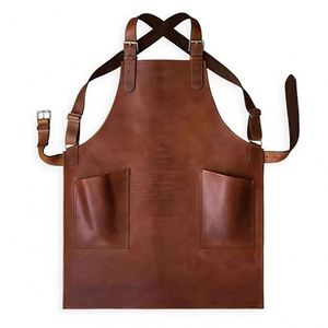 Delantal de Trabajo de Cuero sin Mangas Estilo Japonés, Engrosado con PU, Unisex, Impermeable y Resistente al Aceite, con Opciones de Logotipo Personalizado - Product Image 1