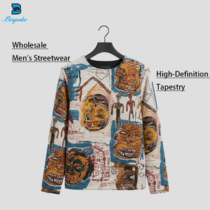 Pull Jacquard Tissé Style Streetwear Personnalisé pour Homme, Haut Tricoté à Manches Longues Motif <span class=keywords><strong>Graffiti</strong></span>, Coupe Oversize et Épaisse - Product Image 2