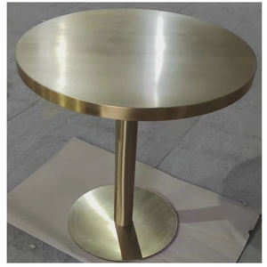 Mesa de comedor redonda con marco de Metal de diseño moderno para restaurante, cantina, Hotel, muebles comerciales para centro comercial, eventos, banquetes en Stock - Product Image 2
