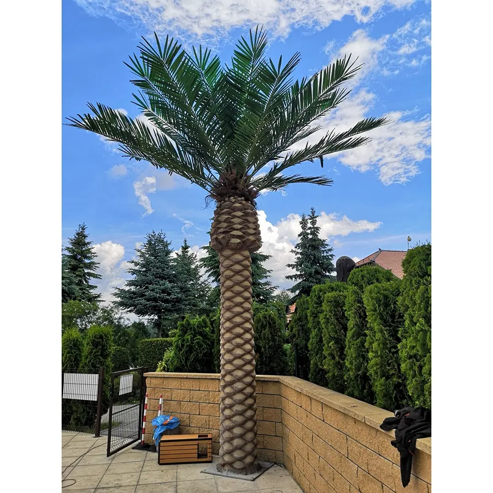 Anti UV büyük sahte hindistan cevizi ağaçları büyük yapay açık veri palmiye ağacı kullanımlık yapay ağaçlar açık dekorasyon için