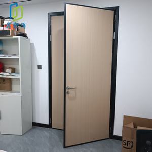 Porte en acier à grain de bois sur mesure - Avec fenêtre d'observation à double vitrage - Product Image 2