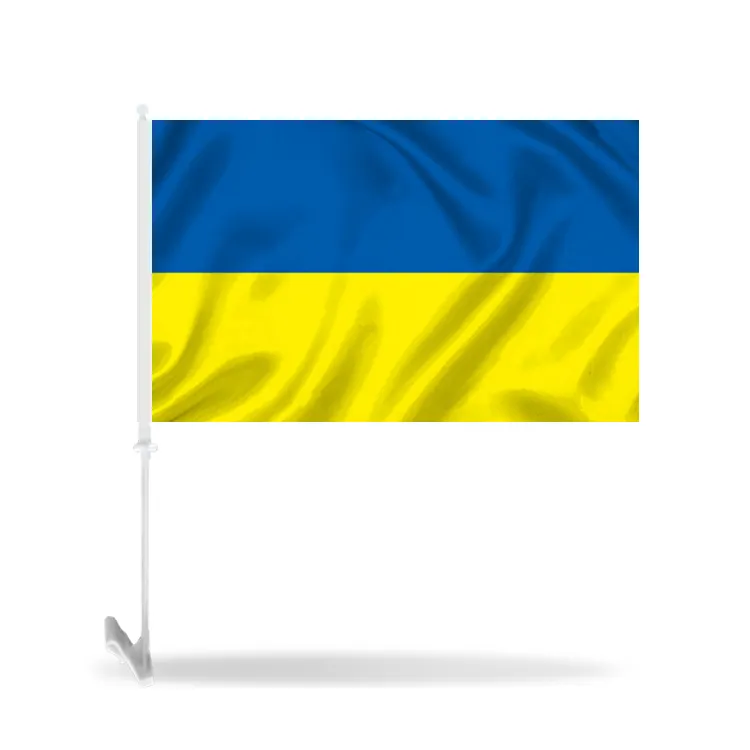 カスタムウクライナ車の旗ポリエステル印刷ウクライナ米国友情車の旗販促品