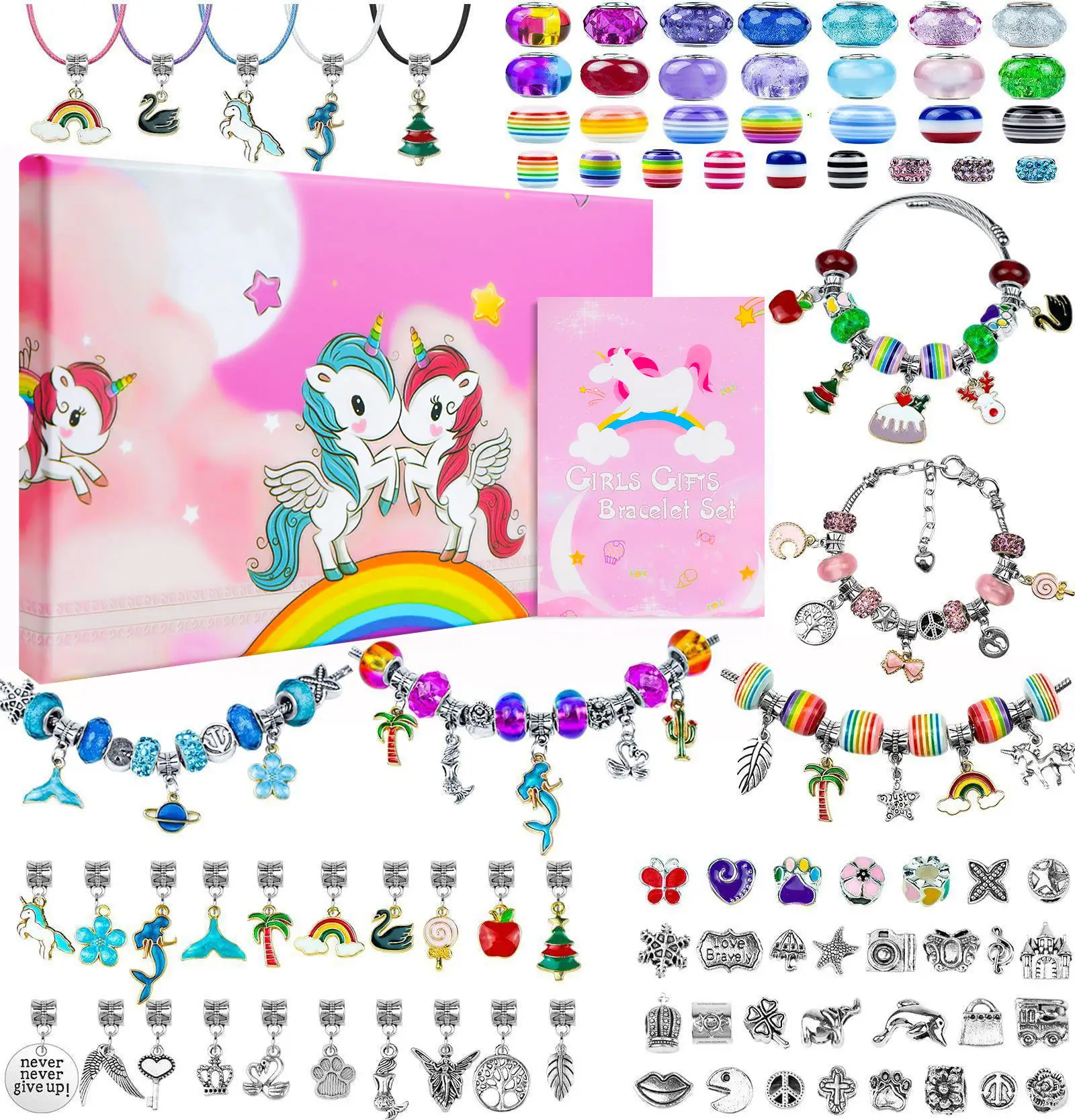 DIY Children's Unicorn Bracelet Set Exquisite Beads 150PCS jewelry Making Kit