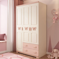 Armoire de chambre d'enfant en bois de style moderne avec montage facile et design peu encombrant, modèle 2025 très apprécié