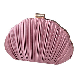 Bolsos de mano de lujo para mujer, bolso de noche tipo clutch de satén, color sólido, plisado, con cierre de solapa de diseñador, bolso de fiesta para dama. - Product Image 4