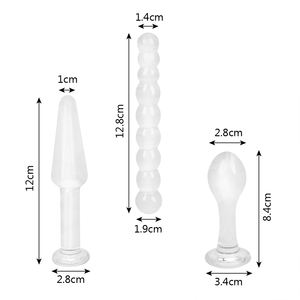 3 Stks/set Sex Toys Voor Vrouwen Mannen Prostaat Massager Anale Dildo Kraal Anaal Plug Butt Plug Butt Stimulatie Glas Kristal - Product Image 5
