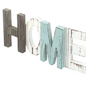 Letras Decorativas de Madera Rústicas Personalizables de Fábrica, Letrero con Palabras Recortadas de Alta Calidad para Decoración del Hogar - Product Image 1