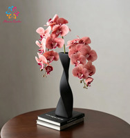 Batang Anggrek Phalaenopsis Buatan yang Hemat Biaya, Kelopak Plastik, Bunga Palsu dalam Berbagai Warna untuk Dekorasi Rumah dan Pernikahan