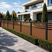 Vrijstaande uitklapbare trellispoort WPC tuinhekpanelen volledige privacy aluminium frame milieuvriendelijk doe-het-zelf