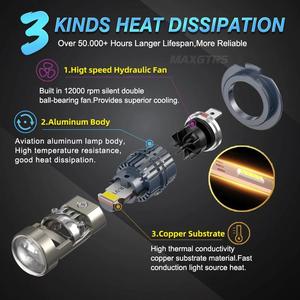 Mise au point d'éclairage voiture led projecteur lentille 48w 5000LM 6500k avec ventilateurs de haute qualité même conception que hid ampoules de brouillard pour H7 H8 <span class=keywords><strong>H4</strong></span> H11 9005 - Product Image 5