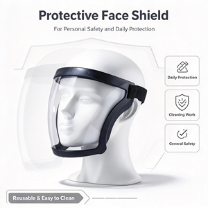 ANT5PPE Bouclier facial réutilisable en polycarbonate transparent avec bandeau réglable pour la protection personnelle sur le lieu de travail - Product Image 1