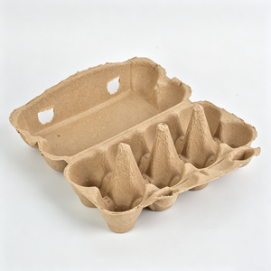 Plateau à œufs en pulpe moulée monobloc pour 3 œufs, recyclable, biodégradable, compostable, robuste et durable, vente en gros - Product Image 2
