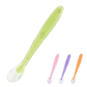 <span class=keywords><strong>Cuchara</strong></span> de silicona de grado alimenticio curvada suave Natural OKSILICONE, cucharas de alimentación, <span class=keywords><strong>cuchara</strong></span> de bebé de silicona de entrenamiento para niños - Product Image 2