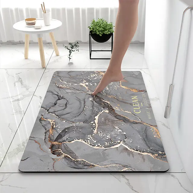 Populaire personnalisé séchage rapide diatomée boue tapis de bain Anti-moisissure absorbant l'eau tapis de salle de bain doux diatomée tapis de bain