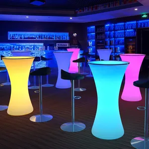 Mesa de <span class=keywords><strong>Bar</strong></span> LED moderna con iluminación Muebles de plástico impermeables para el hogar Bares Hoteles y centros comerciales para fiestas de cóctel - Product Image 1