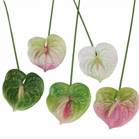 Bunga Anthurium Buatan Real Touch Tahan UV Ramah Lingkungan Dekorasi Buatan Tangan untuk Pernikahan Paskah Natal