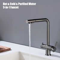304 acier inoxydable 3-en-1 robinet d'eau chaude et froide purificateur d'eau évier à boire direct robinet de cuisine