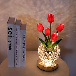 Smart Home Products <b>Tulip</b> Crystal Table Lamp High-End Bedside Night Light Smart Home Desktop Ornament with Wedding Atmosphere - Product Image 3