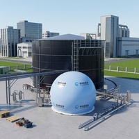 Réservoir de stockage de biogaz à double membrane GERUI GRLDSQG-100 100m, anti-âge, intégré, avec équipement de gonflage, personnalisable