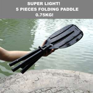 キッズカヤックパドル5ピーススーパーライト0.75kg調整可能大人アルミ合金シャフトPPプラスチックブレード子供サイズカヌーパドル - Product Image 2