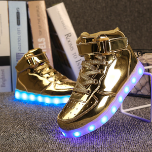Zapatos de rendimiento divertidos para fiesta, zapatillas brillantes Unisex para hombre, zapatos de monopatín con purpurina dorada con luz luminosa, accesorios para espectáculos de fiesta - Product Image 3