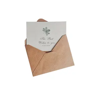 High Quality Cute Small A4 Credit Card Bracelet Packaging Cardboard Mail Kraft Paper Thank You Card with Envelope