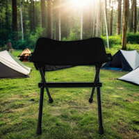 Tabouret pliant d'extérieur en alliage d'aluminium portable (capacité de charge de 100 kg) Chaise pliante en alliage d'aluminium pour le camping et la pêche