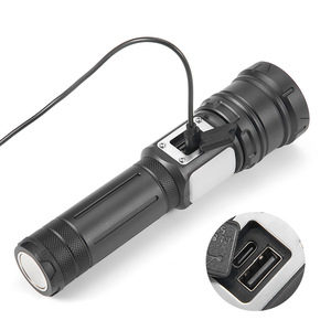 Lampe torche à zoom télescopique avec laser blanc COB, 2000 mAh, rechargeable, lumière LED haute intensité pour l'extérieur avec base magnétique - Product Image 2