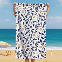 Luxury Beach Towel with Quick-Dry & Customizable Storage Bag Modern Tropical Style Printed Design