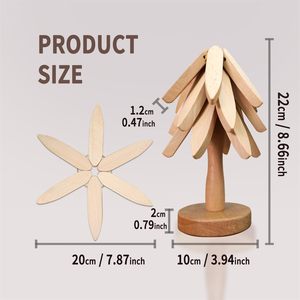 Usine personnalisé de haute qualité arbre sous-verres en bois dessous de plat ensemble pour plats chauds pot bol - Product Image 2