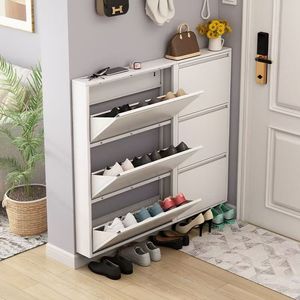 Modern Wood Shoe Rack With 6 Shelves Space Saving Entryway Storage Cabinet For Home Furniture Minimalist Design - Product Image 1