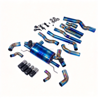 Échappement Catback en Titane pour BMW M240i G42 Coupé B58 3.0T 2023, Silencieux Unique, Double Valve, Embouts en Fibre de Carbone, Quatre Sorties