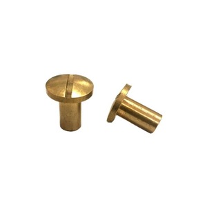Rivet semi-tubulaire en aluminium à tête fendue personnalisé, rivets en laiton, écrou - Product Image 1