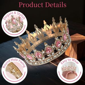 Nueva Corona de Plástico y Cristal para Novia, Elegante Adorno para la Cabeza, Decoración para Pastel de Boda - Product Image 4