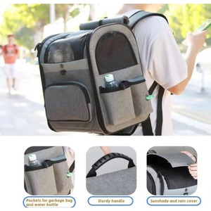 Free Sample Pet <b>Carrier</b> <b>Backpack</b> for Small Medium <b>Dogs</b> and Cats Large Space Foldable <b>Backpack</b> with Safety Lock Zipper and - Product Image 2