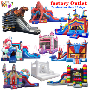 Inflatable Commercial Adult Inflatable Bounce House Combo Outdoor For Kids Party Jumping Bouncy Castle White Bouncer House With Water Slide