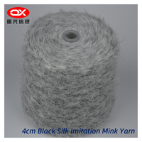 Elegantes 4cm Black Silk Imitation Nerz Stylish Fancy Yarn Produkt