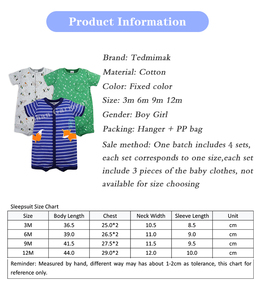 Vêtements <span class=keywords><strong>pour</strong></span> bébé garçon 6-<span class=keywords><strong>12</strong></span> <span class=keywords><strong>mois</strong></span> Ensemble <span class=keywords><strong>de</strong></span> 3 pièces Combinaison à manches courtes <span class=keywords><strong>pour</strong></span> filles Coton imprimé Design mignon d'été Fermeture à boutons - Product Image 5