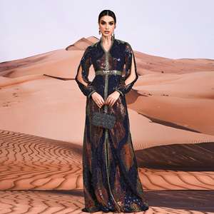 XY548 abiti da donna con paillettes manica lunga arabica <span class=keywords><strong>Istanbul</strong></span> marocchino turco Dubai abiti da sera modesti abiti da festa musulmani - Product Image 1