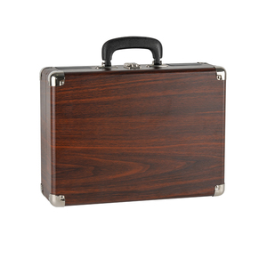 Tourne-disque vinyle multifonction en bois au design moderne, lecteur de disques à entraînement par courroie, style gramophone, avec étui - Product Image 5