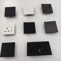 Precio de fabricante, gran oferta, enchufe universal doble de 3 pines con interruptor eléctrico de pared negro, estándar del Reino Unido, con puerto A+TYPE C