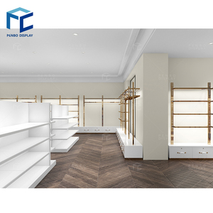 Giá đỡ trưng bày quần áo bằng gỗ acrylic màu trắng và vàng sang trọng dành cho phụ nữ, cửa hàng phụ kiện, cửa hàng quần áo, thiết kế đám cưới - Product Image 5