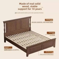 Lit en bois massif de style américain pour chambre à coucher, noir, blanc, noyer, multifonctionnel 1,8*2m, ensemble de chambre à coucher avec rangement à pression d'air