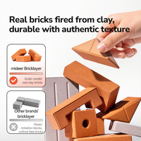 MIDEER Vente en gros - Mon premier jouet de construction - Ensemble de briques et de carreaux en terre cuite réels - Lavable et réutilisable - Kit de construction - Cadeau STEM pour enfants